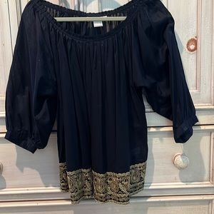 Michael Kors black peasant top with balloon type sleeves